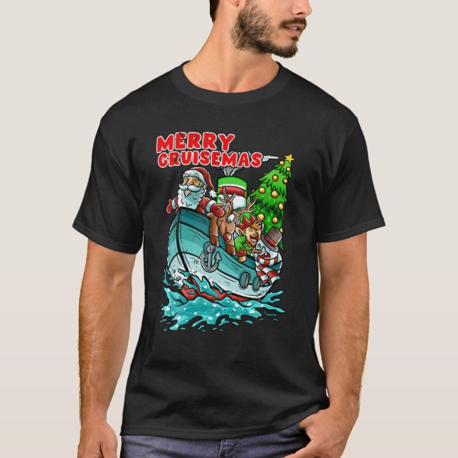 T-shirt Merry Cruisemas bateau de croisière Santa Claus No (Devant)