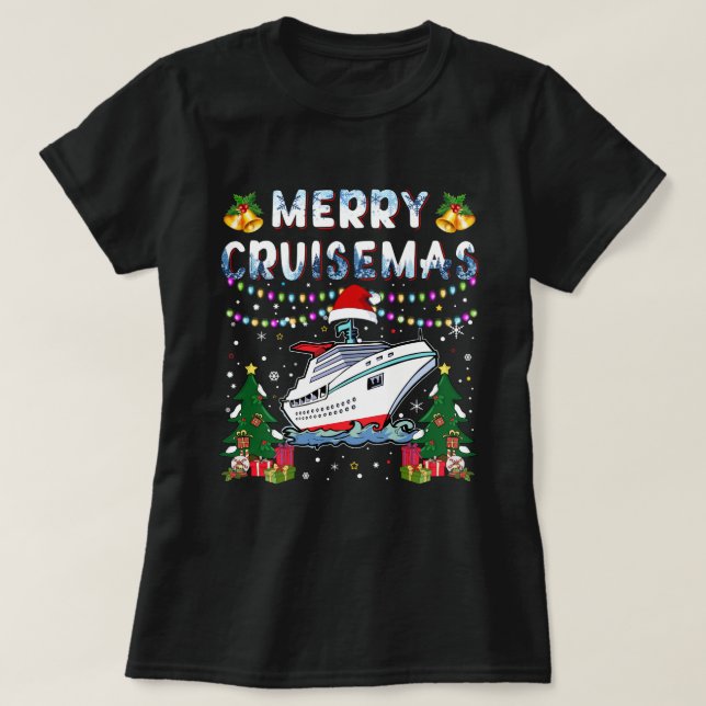 T-shirt Merry Cruisemas Famille Croisière Noël 2021 Drôle (Design devant)