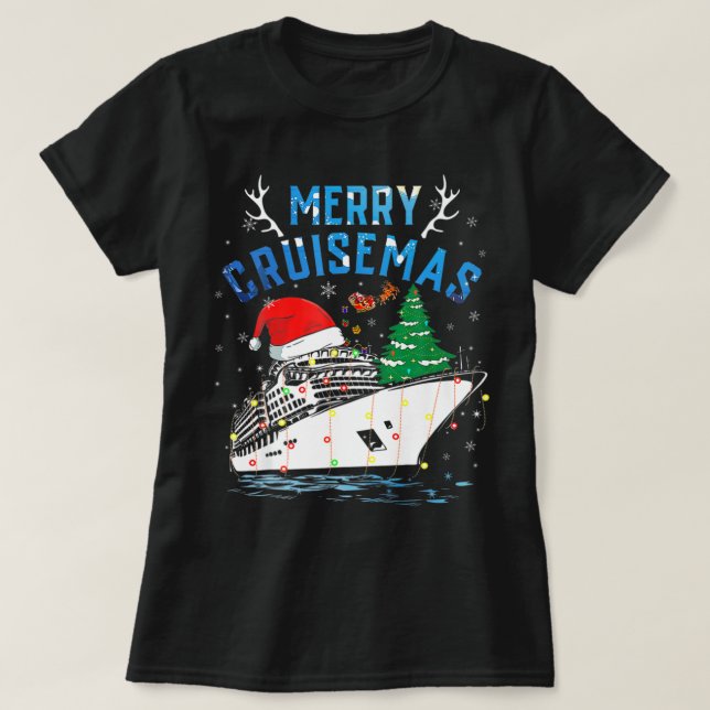 T-shirt Merry Cruisemas Famille Croisière Noël 2022 Drôle (Design devant)