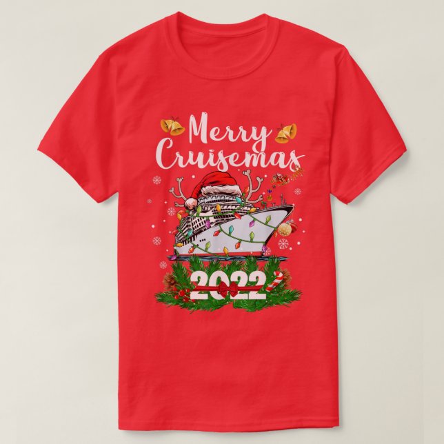 T-shirt Merry Cruisemas Famille Croisière Noël 2022 Drôle (Design devant)