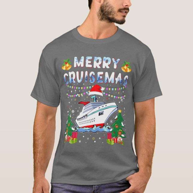 T-shirt Merry Cruisemas Famille Croisière Noël 2023 vinta (Devant)
