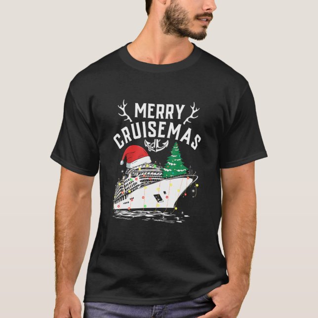 T-shirt Merry Cruisemas Funny Cruise Ship Famille Noël (Devant)