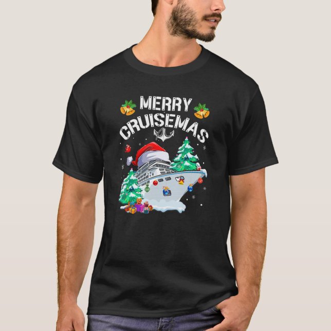T-shirt Merry Cruisemas Funny Cruise Ship Famille Noël (Devant)