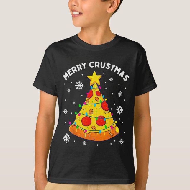 T-shirt Merry Crustmas Zza Christmas Tree Xmas Kids Men  (Devant)