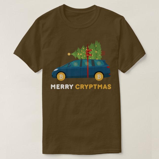 T-shirt Merry Cryptmas Funny Bitcoin Crypto BTC Festive Ch (Design devant)