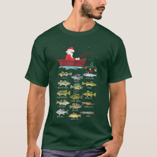 T-shirt Merry Fishmas Drôle Pêche Feux de Noël