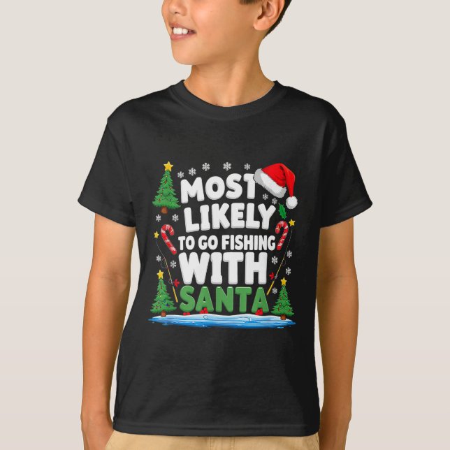 T-shirt Merry Fishmas Funny Fish Santa Bigfoot Christmas F (Devant)