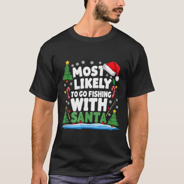 T-shirt Merry Fishmas Funny Fish Santa Bigfoot Christmas F (Devant)