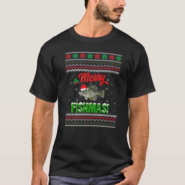 T-shirt Merry Fishmas Pêche Noël Doux moche (Devant)