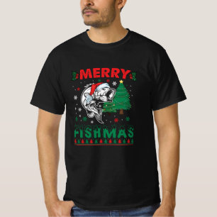 T-shirt Merry Fishmas Pêche Papa Pêcheur Pêcheur Noël