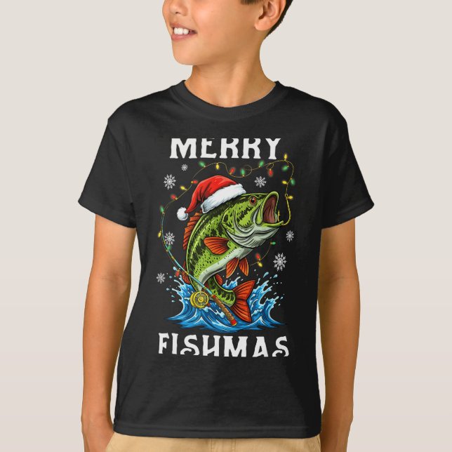 T-shirt Merry Fishmas Santa Fishing Lovers Funny Fisherman (Devant)