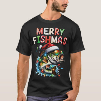 T-shirt Merry Fishmas Santa Fishing Lovers Funny Fisherman
