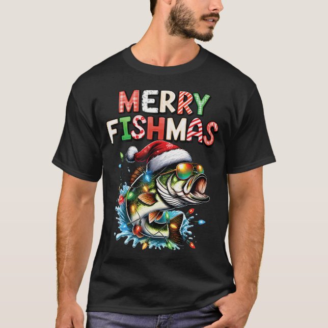 T-shirt Merry Fishmas Santa Fishing Lovers Funny Fisherman (Devant)
