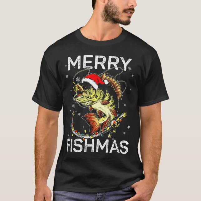 T-shirt Merry Fishmas Santa Fishing Lovers Funny Fisherman (Devant)