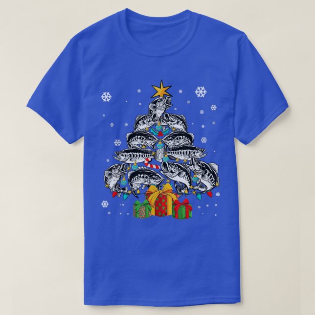 T-shirt Merry Fishmas Tree Funky Pêche Noël Pour Fis (Design devant)
