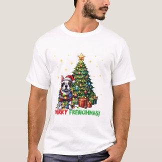 T-shirt Merry Frenchmas French Bulldog
