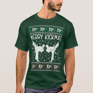 T-shirt Merry Kickmas Ugly Christmas Karate Jiu Jitsu Mart