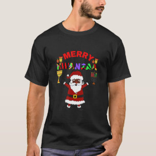 T-shirt Merry Kwanzaa Père Noël Noir Noël Afrique Amérique
