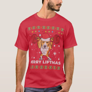 T-shirt Merry Liftmas Poids et Chien Beagle Vilain Vilain