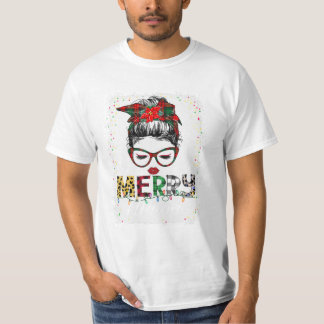 T-shirt Merry Mama Messy Bun