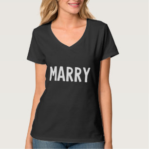 T-shirt Merry Me mignon Mariage Newlyweds Fiançailles Matc