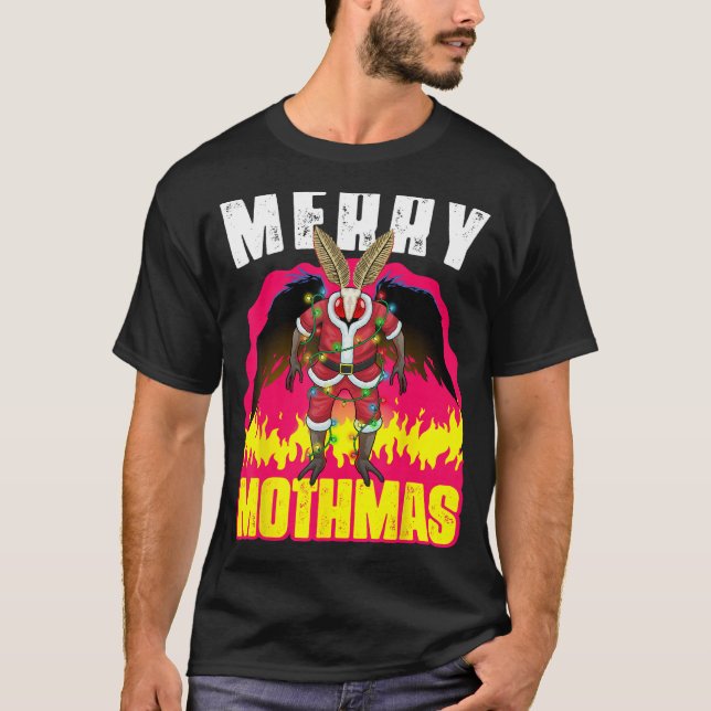T-shirt Merry Mothmas Noël Mothman Folklore Déplaisant Cr (Devant)