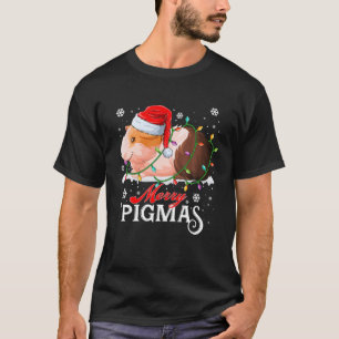 T-shirt Merry Pigmas Christmas Light Funny Guinée Pig Love