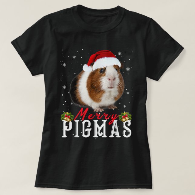 T-shirt Merry Pigmas Face Mask Funny Guinea Pig Christmas  (Design devant)