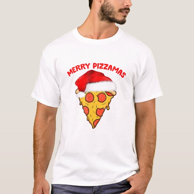 T-shirt Merry Pizzamas Pizza Pajamas Christmas Gifts (Devant)