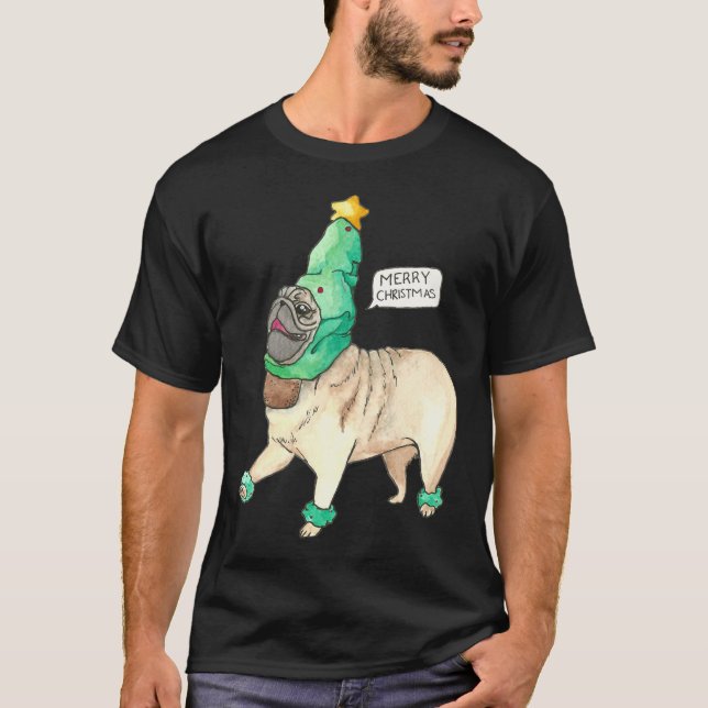 T-shirt Merry Pug Classic  190 (Devant)