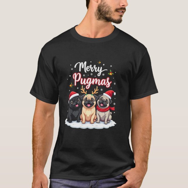 T-shirt Merry Pugmas T Shirt (Devant)