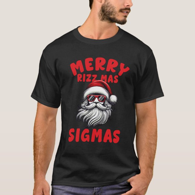 T-shirt Merry Rizz Mas Sigmas, Joyeux Noël (Devant)
