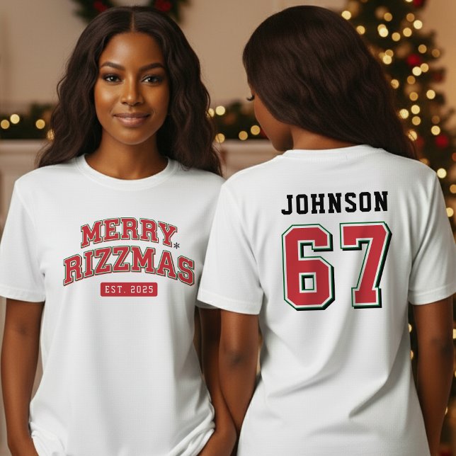 T-shirt Merry Rizzmas Athletic Sports Jersey Christmas (Merry Rizzmas 67 Athletic Sports Jersey Christmas T-Shirt
)