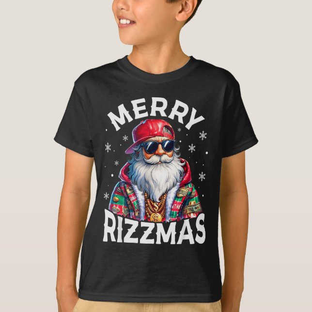 T-shirt Merry Rizzmas Santa Sungles Pajamas Holiday Christ (Devant)