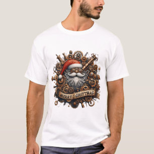 T-shirt Merry Shiftmas : Gears, Steam, et Victorian Cheer!