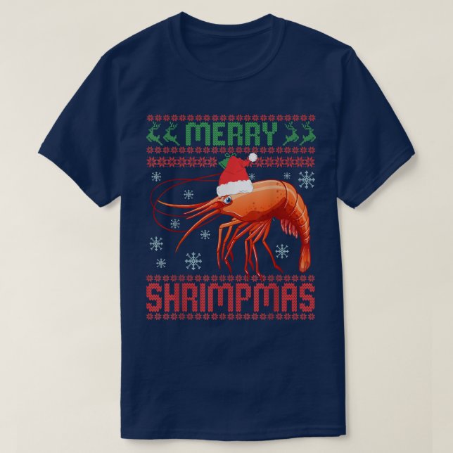 T-shirt Merry Shrimpmas Funny Shrimp Ugly Christmas Sweate (Design devant)