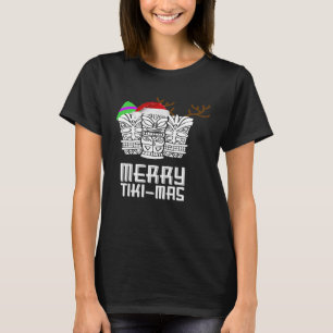 T-shirt Merry Tiki-Mas Chemise de Noël Santa Hat Tiki Tee