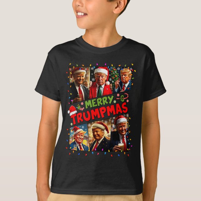 T-shirt Merry Trumpmas Santa Trump Christmas Pajamas Funny (Devant)