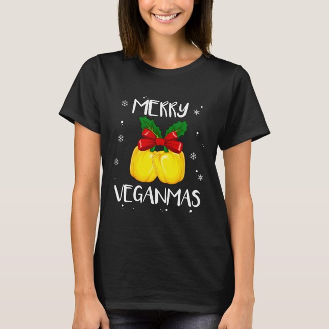 T-shirt Merry Veganmas Vegan Christmas Veganism Vegetarian (Devant)