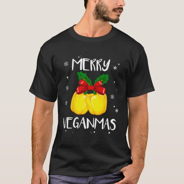 T-shirt Merry Veganmas Vegan Christmas Veganism Vegetarian (Devant)