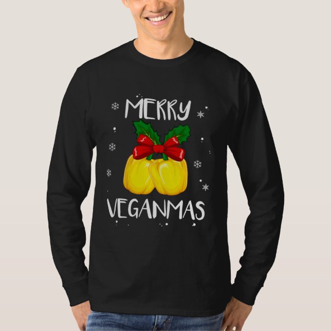T-shirt Merry Veganmas Vegan Christmas Veganism Vegetarian (Devant)