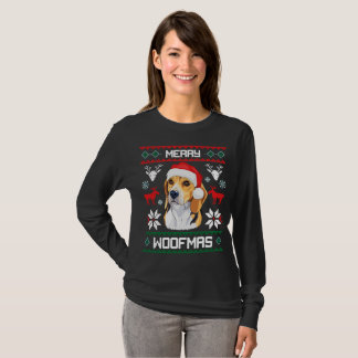 T-shirt Merry Woofmas, chien Beagle