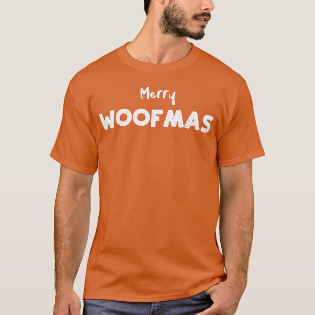 T-shirt Merry Woofmas Chiens drôle (Devant)