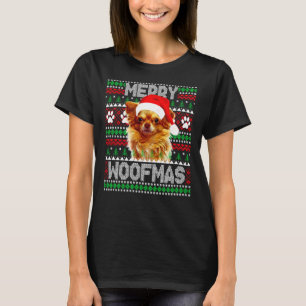 T-shirt Merry Woofmas jolie longue robe Chihuahua Chien mo