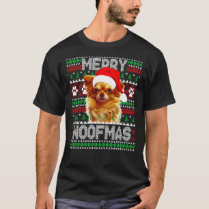 T-shirt Merry Woofmas jolie longue robe Chihuahua Chien mo