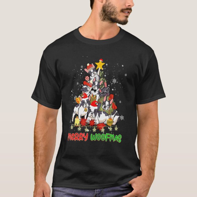 T-shirt Merry Woofmas Merry Christmas For Boston Terrier D (Devant)