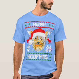 T-shirt Merry Woofmas Noël Chien Deer Snowflakes Joyeux