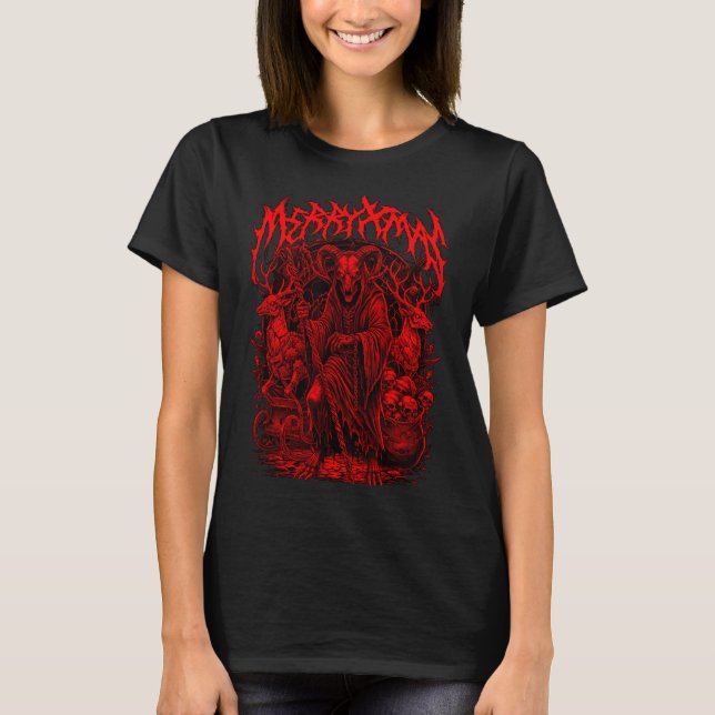 T-shirt Merry Xmas Heavy Metal Band Parody Death Metal Vin (Devant)