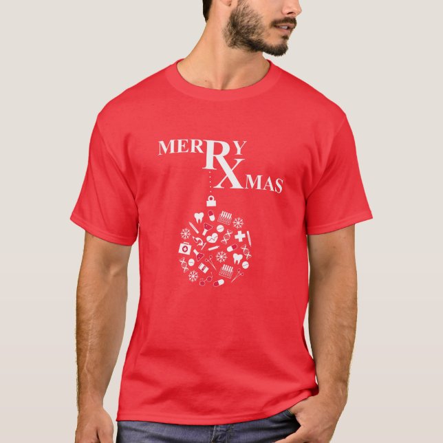 T-shirt Merry Xmas Pharmacist Laboratoire Pharmacie Laid N (Devant)