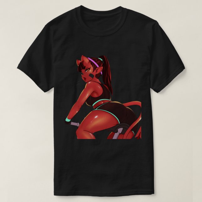T-shirt Meru Le Succubus Meru Le Démon Fille Noir Borde (Design devant)